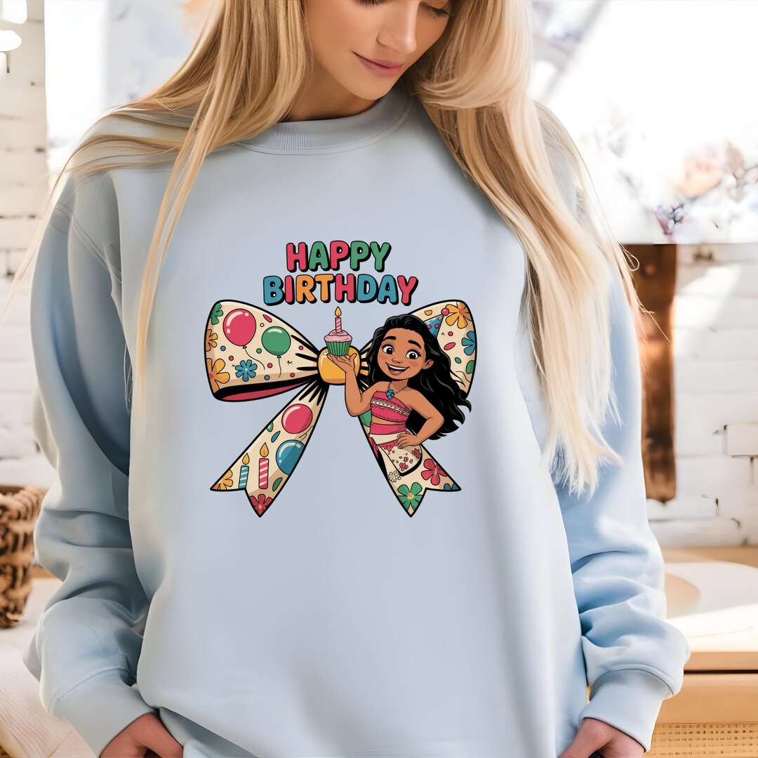 Moana Birthday Bow Clipart Bundle: Princess SVG PNG (digital Download ...