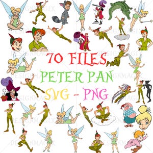 Peter Pan PNG Cliparts Bundle | Peter Pan Sublimation Bundle, Peter Pan Cartoon Movie Themed Birthday Party Clipart PNG, Peter Pan PNG