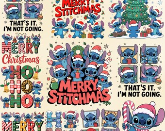 Christmas Stitch Bundle: Lilo and Stitch Clipart (Digital Download)