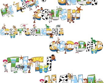Toy Story Family Cartoon PNG Bundle - Disney Toy Story Design (Digital Download)