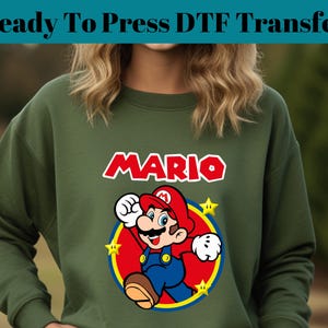 Super Cartoon DTF Transfer, Watercolor Movie DTF Transfers Ready to Press for Apparel, Videogame Character Heat Press T-shirts Gift