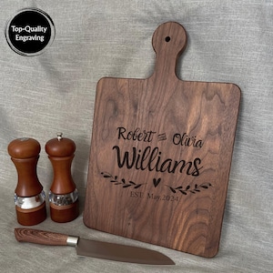 Personalized couple cutting board, Engraved Cutting Board, Wedding Gift, Anniversary Gift, Engagement Gift, Couples Gift, Gift for her