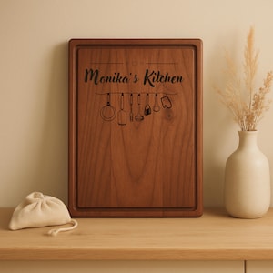 Personalized Walnut Cutting Board, Custom Engraved Wooden Board, Mother’s Day Gift, Engraving Cutting Board, Gift for Mom, Gift for her