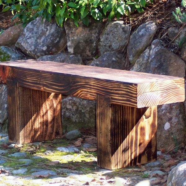 Zen Bench (Small) - Sustainable Outdoor Wood Benches, Garden Seating, Farmhouse Backyard, Rustic Home Decor, Home & Living, Patio Bench