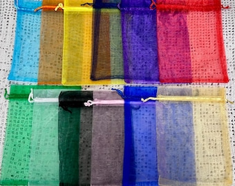 10-pcs Each Color 5x7" Sheer Organza Drawstring Bags - Multiple Colors Available