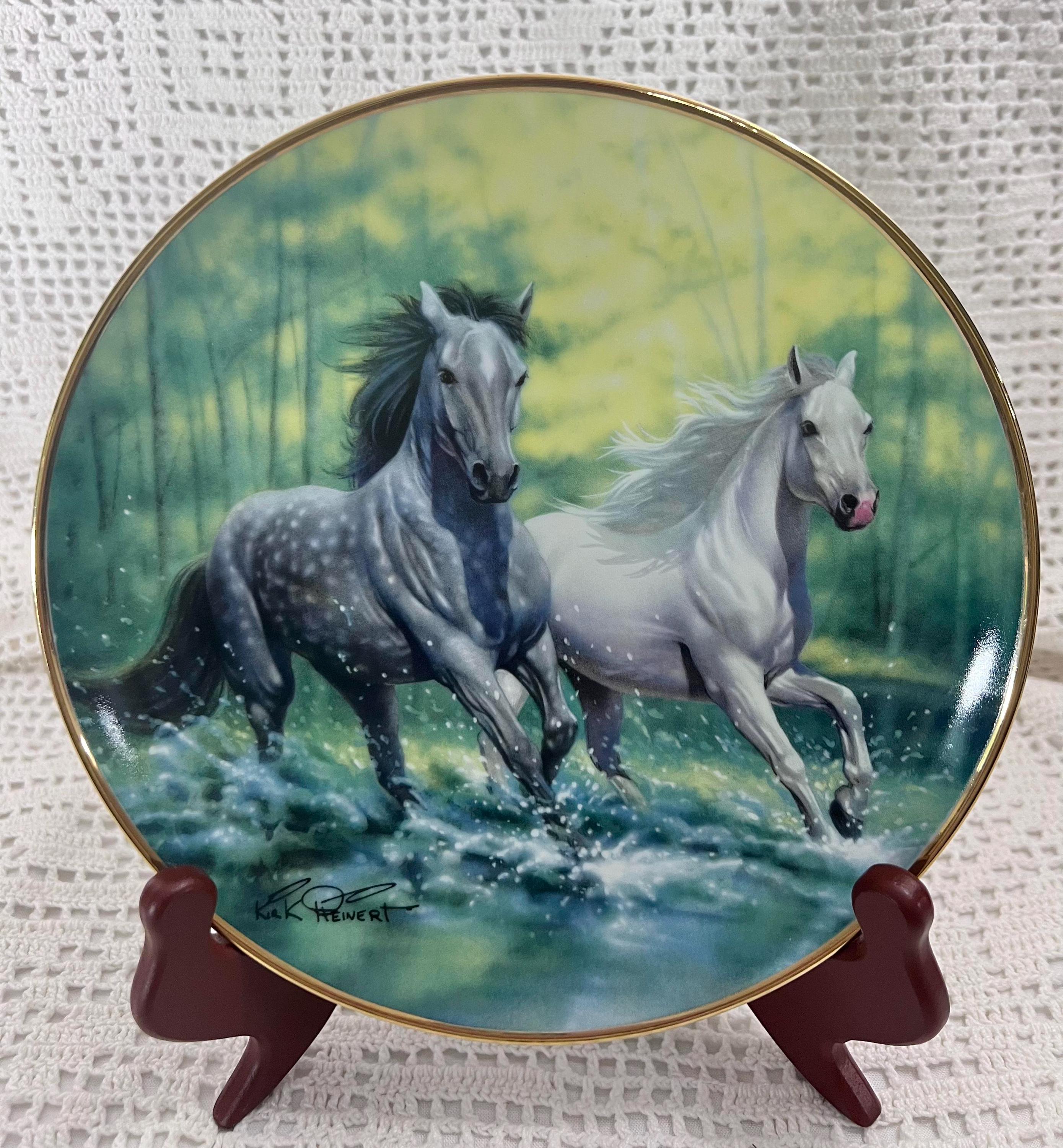 1980s Franklin Mint Collectible Plate by Kirk Heinert - River Run