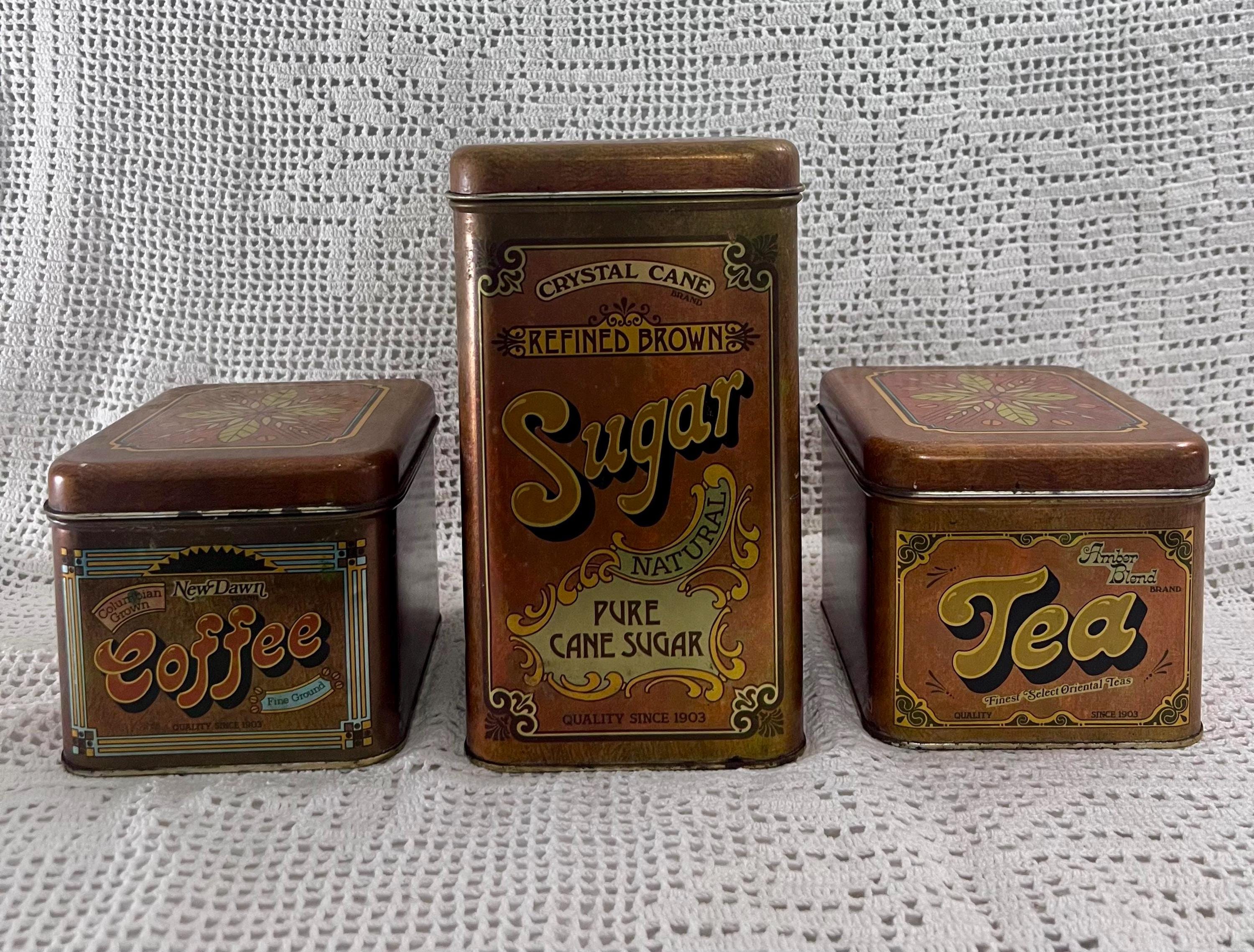 70s Tin Canister - Etsy