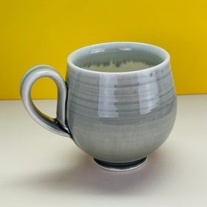 Coffee mug, gray porcelain coffee mug, ceramic cup with handle, gray ceramic tea cup