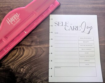 Self Care Planner Insert HP Classic, Wellness & Mental Health Tracker, Daily Self Care Routine, Paper Planner Pages