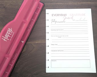 Everyday Gratitude Planner Insert, Daily Gratitude Journal Pages, Mindfulness & Positivity, Paper Planner Insert