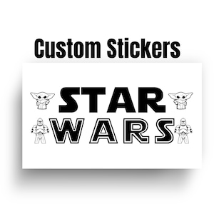 Star Wars - Individuelle Aufkleber - Personalisierungen - Große Drucke - Abziehbilder - Wie Vinyl - Geburtstag Thema - Dekoration - Schild - Display - Kunst