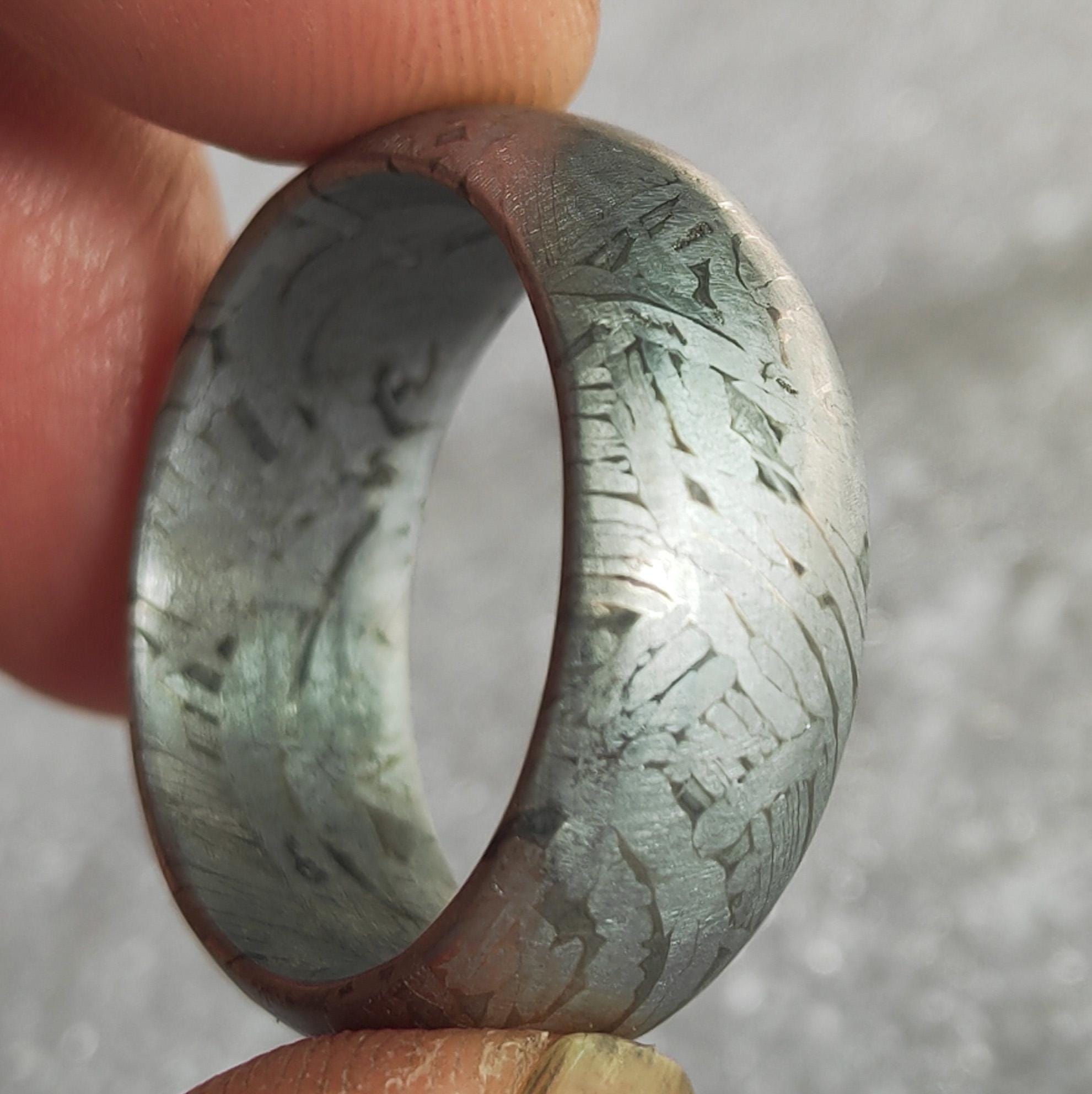 Meteorite Ring, iron meteorite ring， Natural meteorite carving ring! customization meteorite ring,
