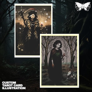 Custom Digital Tarot Cards – Personalized Printable Fantasy & Dark Tarot Art, Custom Tarot Deck Illustration | Printable Custom Tarot Cards