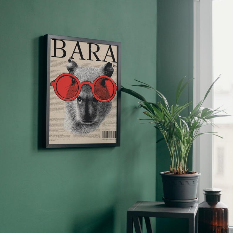 Cabybara Poster - Inspired by Vouge Styles, Aesthetic Decor ...