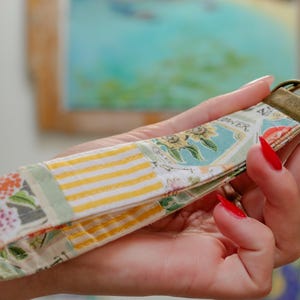 6″ × 1″ Hand‑Sewn Patchwork Key-Wristlet