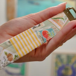 6″ × 1″ Hand‑Sewn Patchwork Key-Wristlet