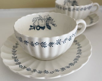 Victoria By Spode Teacup and Saucer in Blue (2)