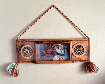 Sicilian Souvenir Wood Decorative Key Holder with local picture Marsala Italy