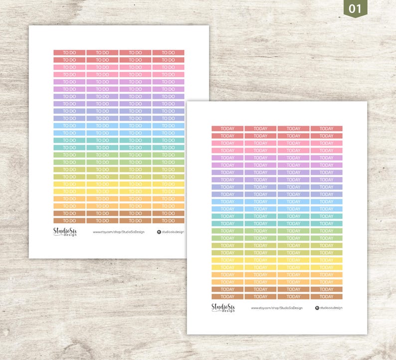 Sticker Template Rows Headers, Printable Planner Stickers, Bullet Journal Stickers, Erin ...