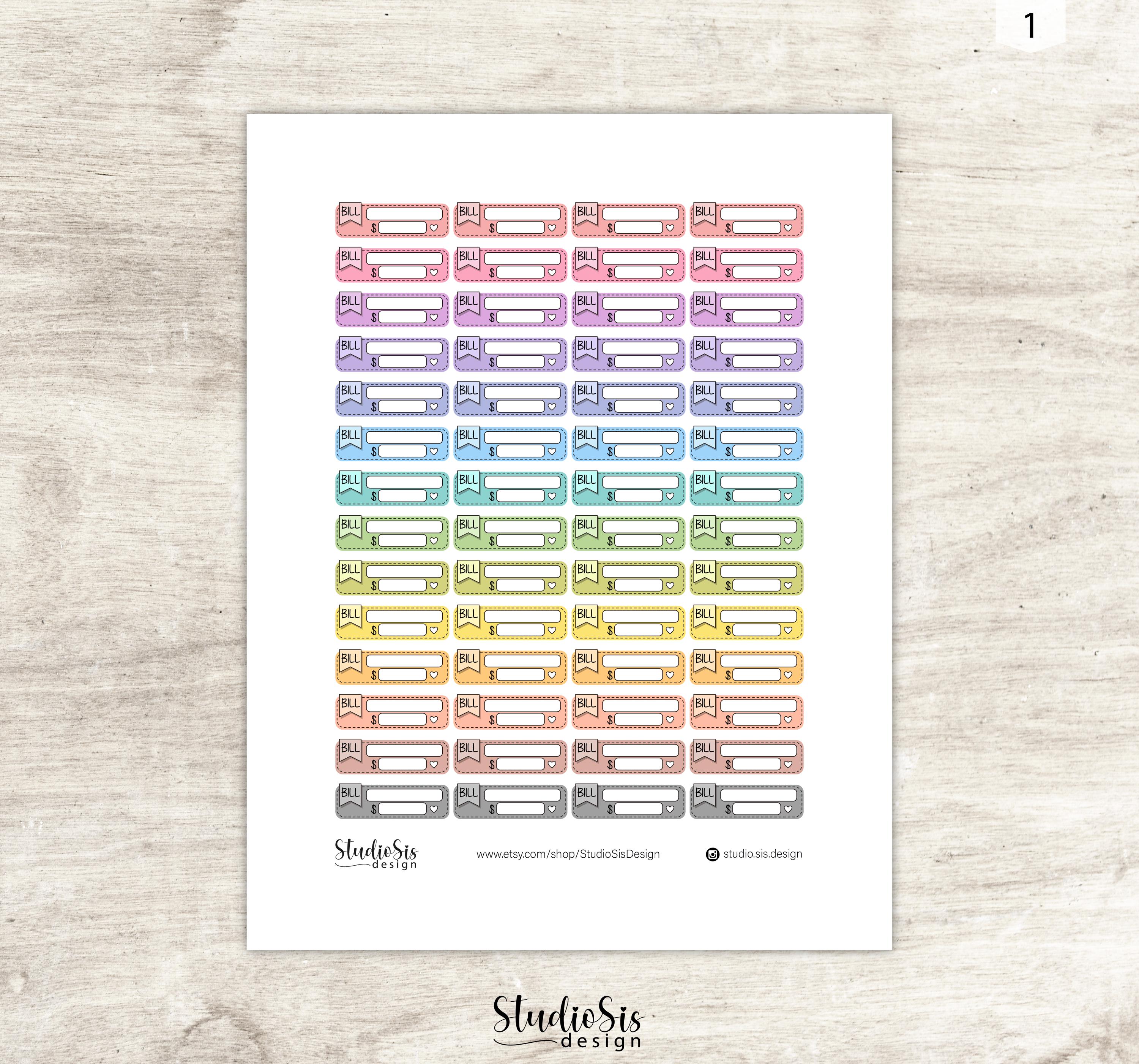 Bill Reminder Printable Planner Stickers, Doodle Script (PDF, PNG) - Etsy
