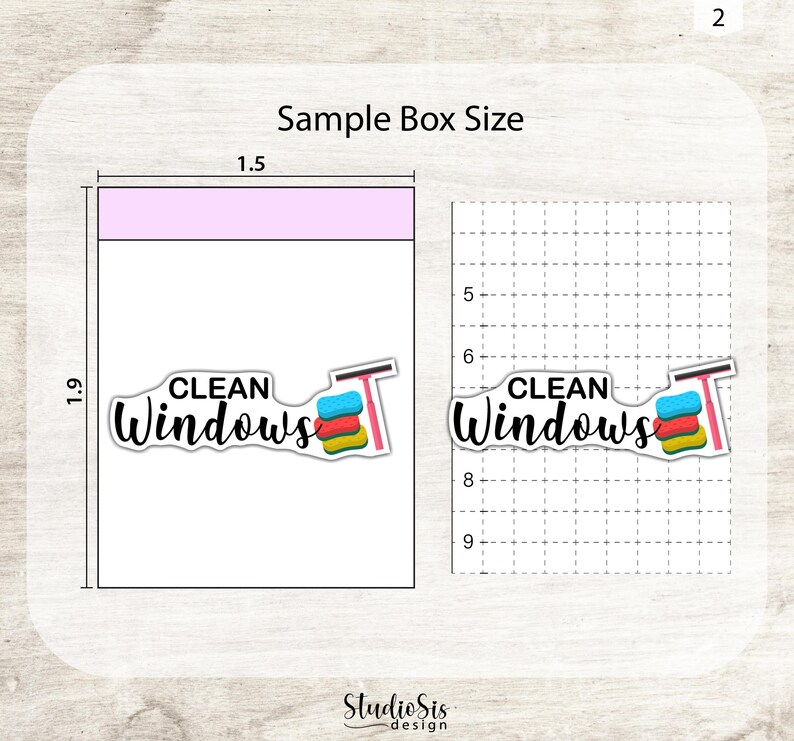 Window Cleaner Sticker Pack Clean Windows Printable Planner Stickers, Everyday Life Script Stickers ...