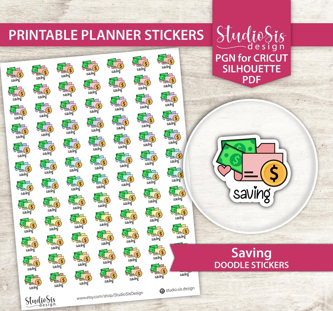 Printable Saving Doodle | Planner Stickers | Everiday Life Script ...