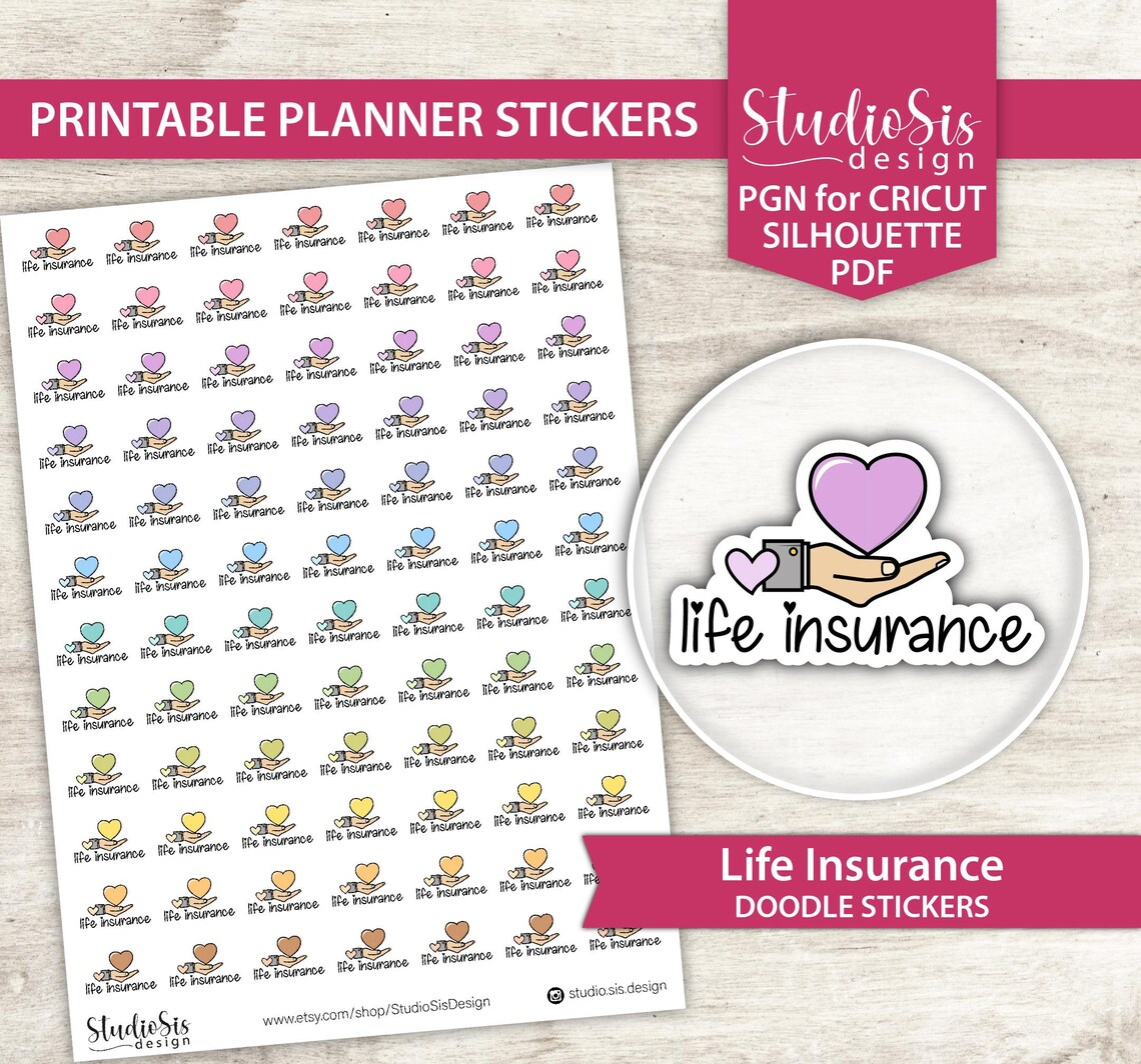 Printable Life Insurance Doodle | Planner Stickers | Everiday Life ...