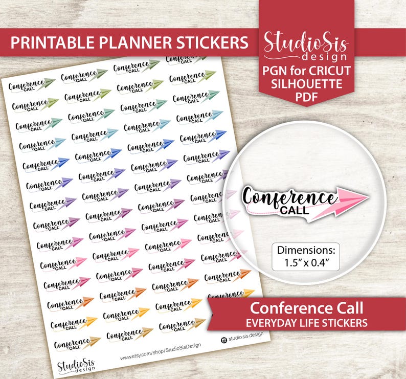 Printable Conference Call | Planner Stickers | Everiday Life Script ...