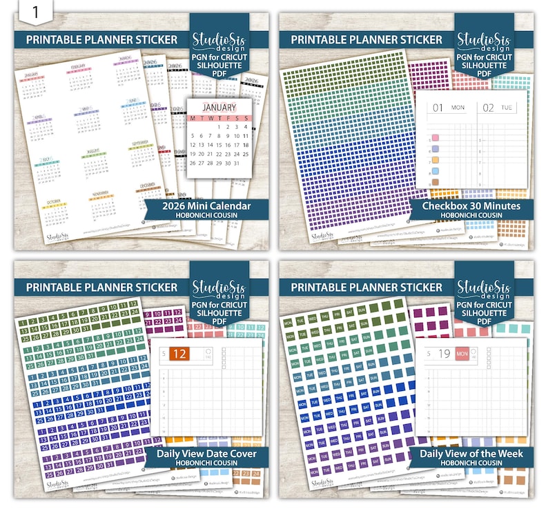 Printable Functional Planner Stickers | Mega Bundle Hobonichi Cousin ...