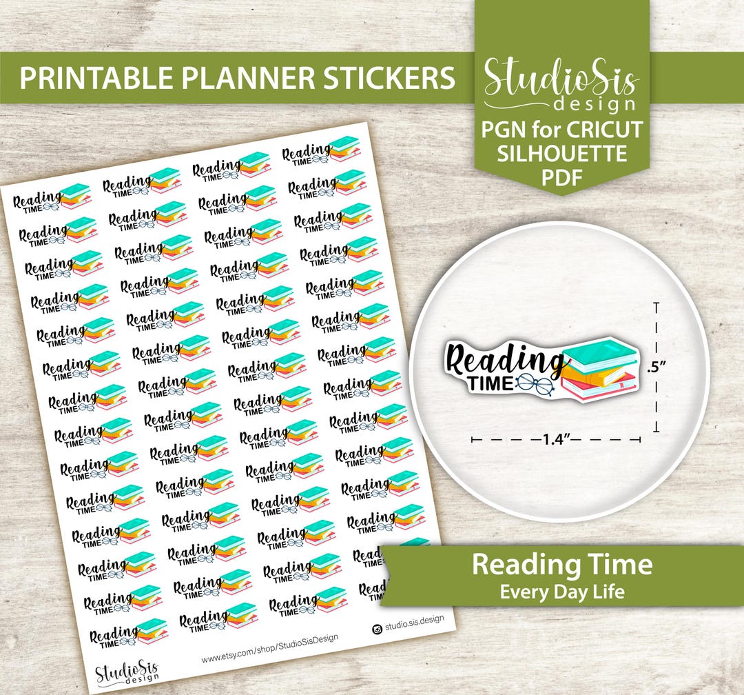 Revision Time Sticker Reading Time, Printable Planner Stickers, Bullet Journal Stickers, Erin ...