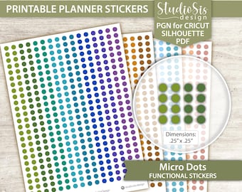 Micro Dots, Printable Planner Stickers, Bullet Journal Stickers, Erin Condren Stickers - Cut Files