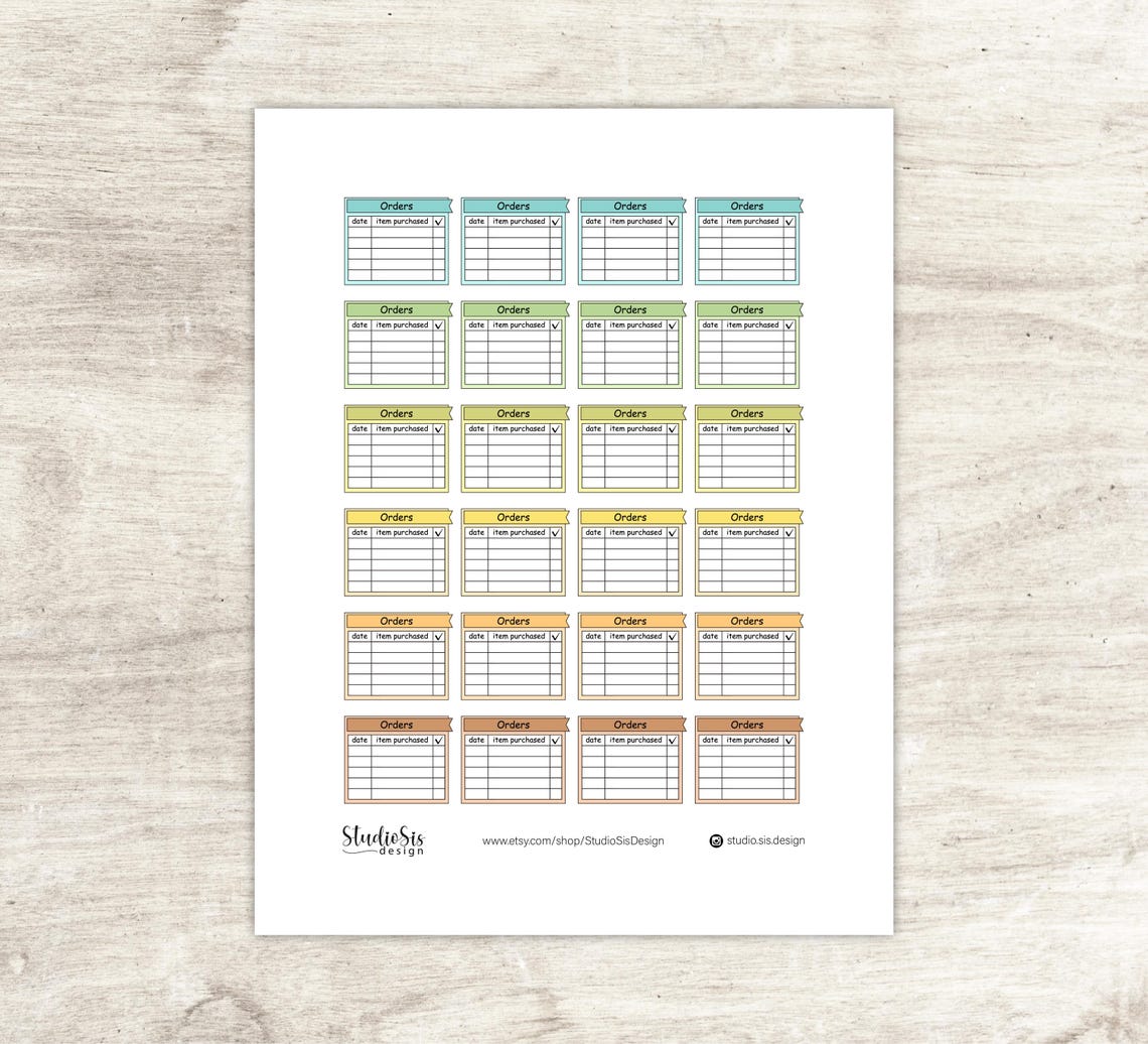 Orders Reminder Box, Printable Planner Stickers, Bullet Journal ...