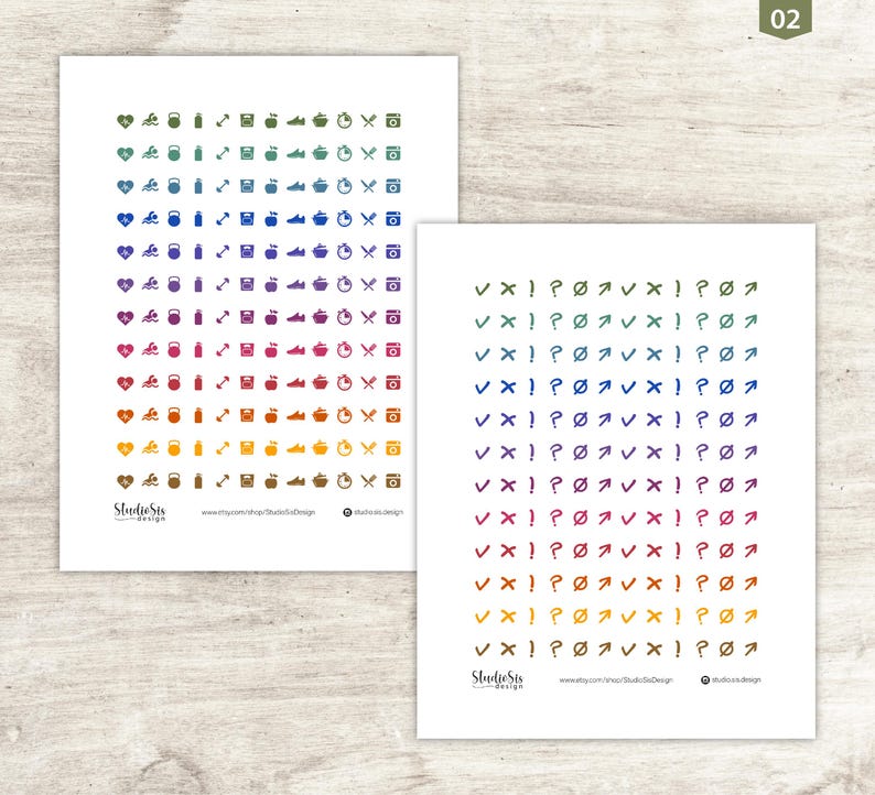 Icons Planner, Printable Planner Stickers, Bullet Journal Stickers ...