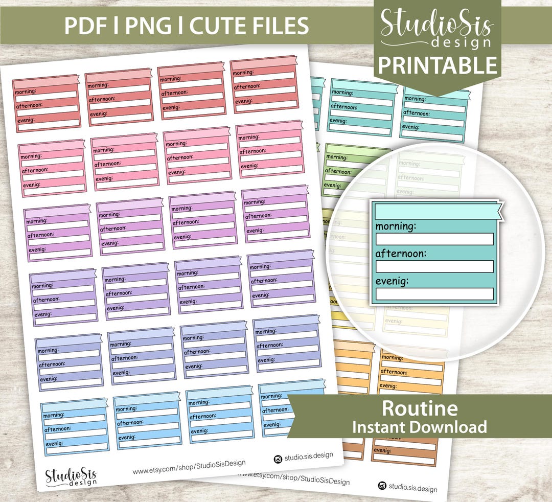Routine Reminder Box, Printable Planner Stickers, Bullet Journal ...