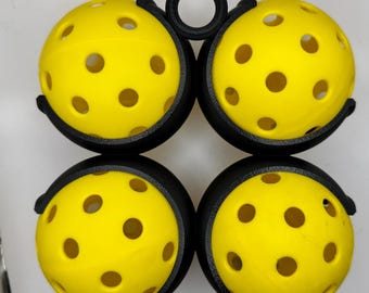 Pickleball Ball Holder Clip – Portable 4-Ball Fence Bag Hanger, Perfect Pickleball Gift for Players & Coaches