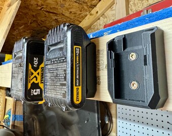 DeWalt 20V Battery Mount Organizer | Wall Rack for Garage, Workshop, Van | Compact Power Tool Storage Holder