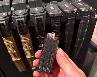 Tactical EDC Bic Lighter Case – Rugged Mag Holder, Black or Tan, Gift for Gear Lovers, Men’s Everyday Carry Accessory