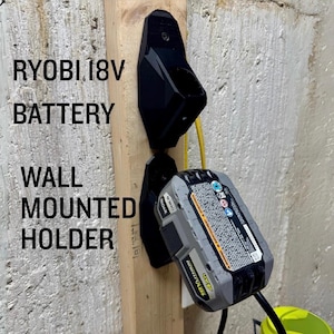 Ryobi Battery Mount Wall Holder – 18V ONE+ Storage Rack, Power Tool Organizer for Garage & Workshop