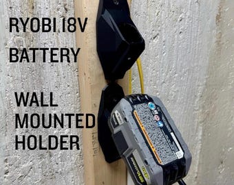 Ryobi Battery Mount Wall Holder – 18V ONE+ Storage Rack, Power Tool Organizer for Garage & Workshop