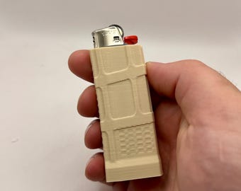 Tactical Bic Lighter Holder – Mag Style Case for Standard J6 Lighters | EDC Gift for Men | Black or Tan Pocket Cover