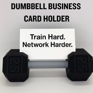 Dumbbell Business Card Holder – Fitness Desk Accessory, Gym Office Gift for Personal Trainers, Gym Owners, or Fitness Lovers