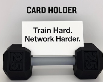 Dumbbell Business Card Holder – Fitness Desk Accessory, Gym Office Gift for Personal Trainers, Gym Owners, or Fitness Lovers