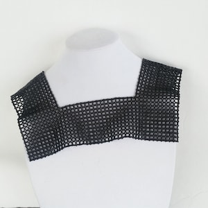 Black square beaded collar with beaded toggle