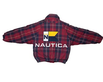 Vintage 90s Nautica Blue Hoodie Jacket Xxlarge Nautica Challenge