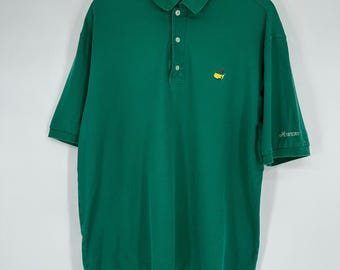 Vintage Masters Collection Green Golf Polo Shirt Mens Large Augusta National