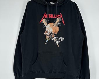 Vintage RARE Metallica Damage Inc Tour Hoodie Black 1994 XL Heavy Metal 90s Y2K