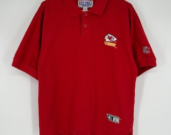 Vintage 90s Starter NFL Pro Line Kansas City Chiefs Polo Shirt Red Mens Medium