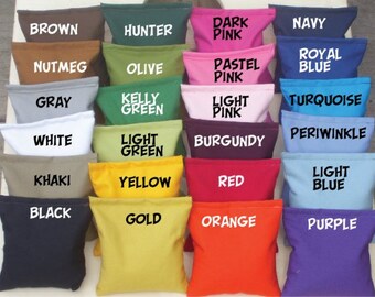 8 Resin Plain Poly Cornhole bean bags for 25. Corn hole board bags duck cloth upholstery thread 15oz Southsidebeanbags