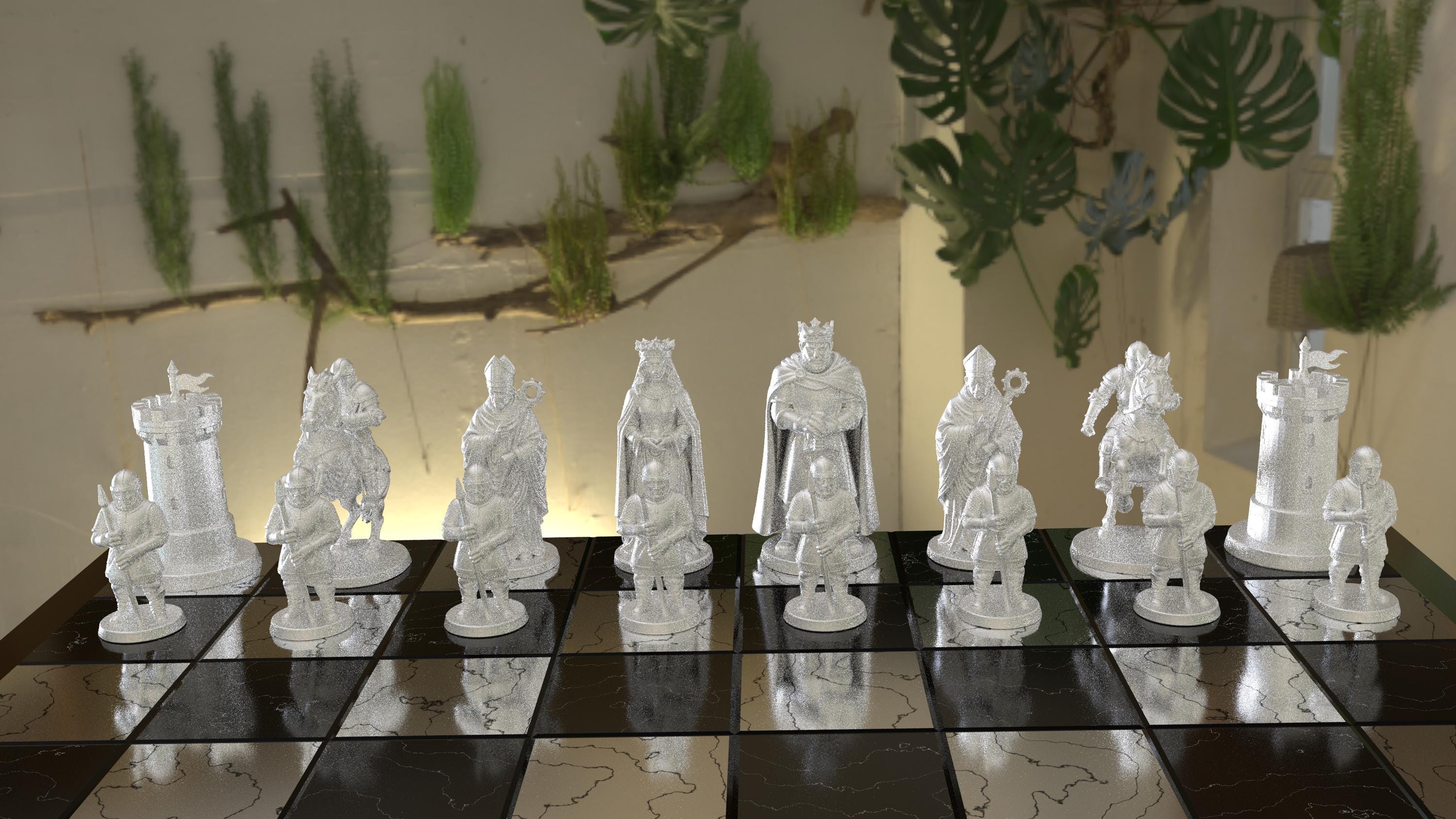 彫刻されたチェスセット - Etsy 日本