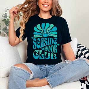 Seaside Book Club T-Shirt Beach Vibes shirt Summer Reading Shirt Book Lover Gift Coastal bookish shirt for reader